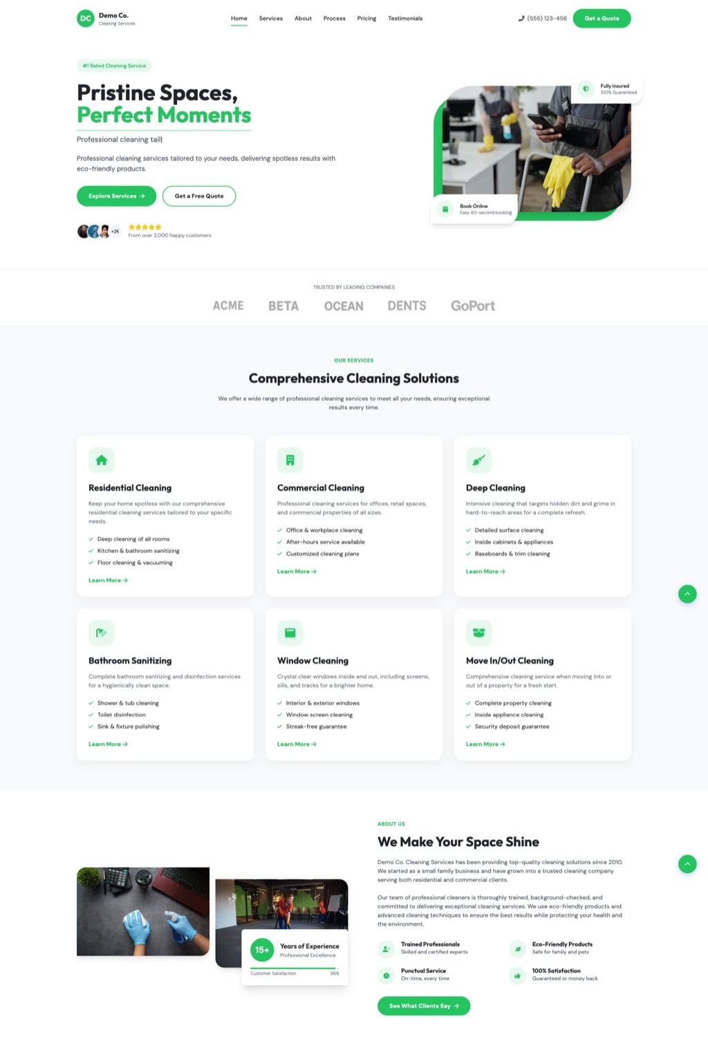 Cleaning Service Demos