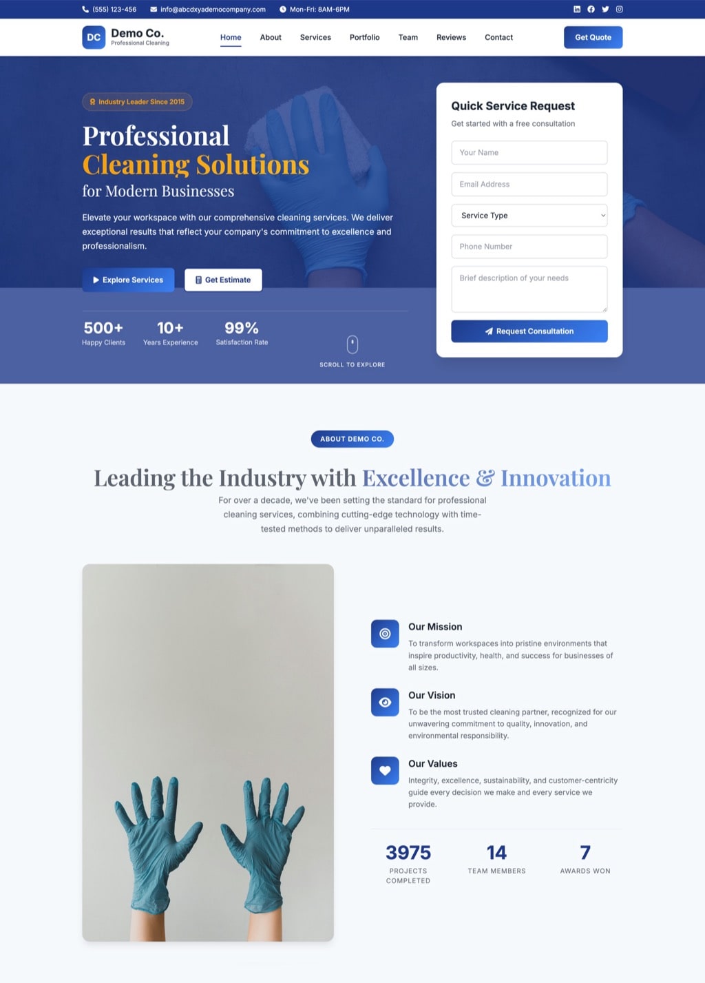 Cleaning Service Demos